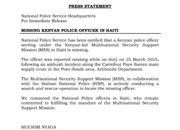 William Ruto: Ramenez nos officiers Kényans à la maison !