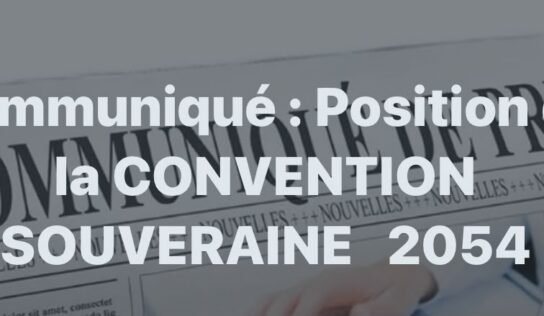 Pozisyon Konvansyon Souverènn 2054